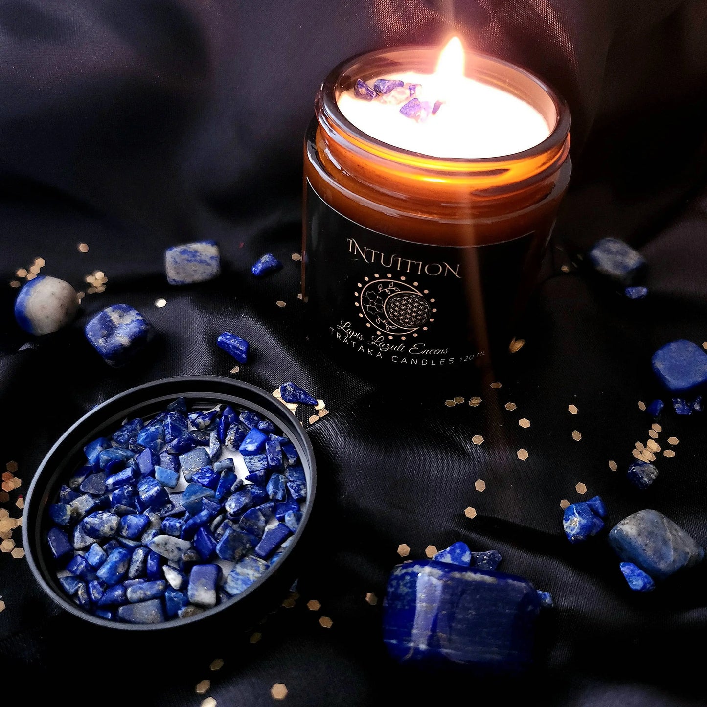 Bougie 'Intuition' - Lapis Lazuli Encens