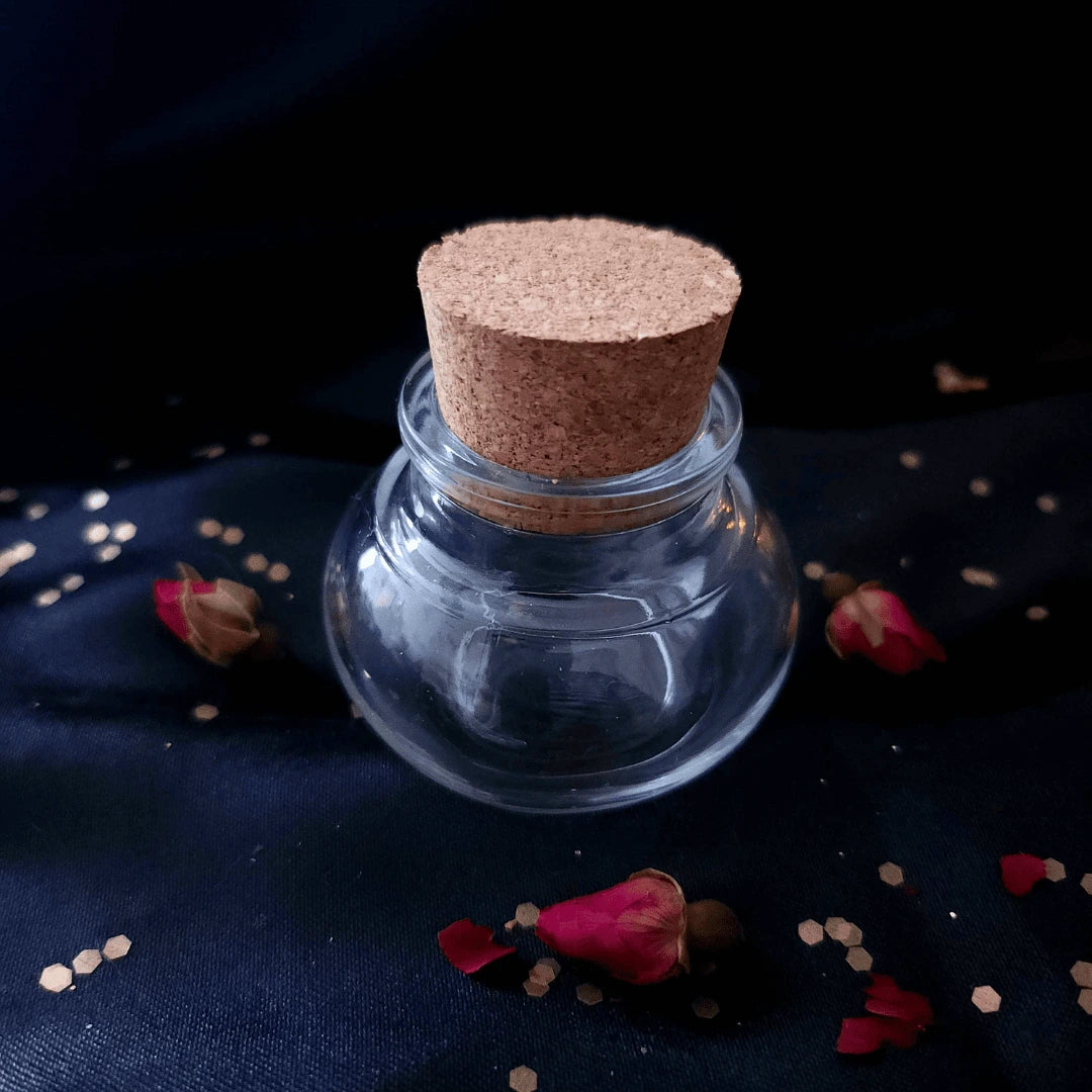 Fiole en verre vide pour mini pierres roulées